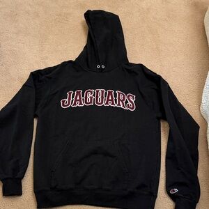 Champion Black Hoodie with Maroon and White 'JAGUARS' Chest Logo
